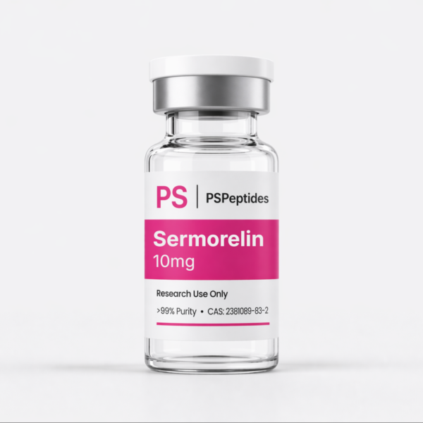 buy Sermorelin research peptide vial PSPeptides 99% purity