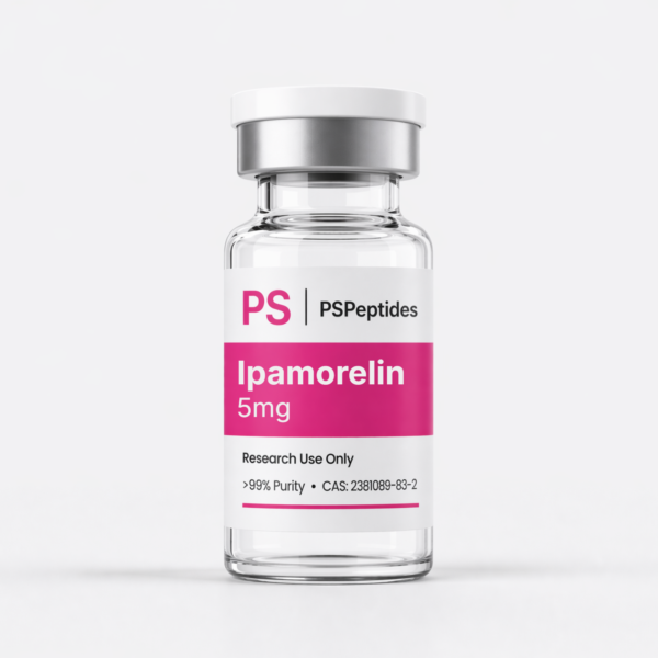 buy ipamorelin research peptide vial PSPeptides 99% purity