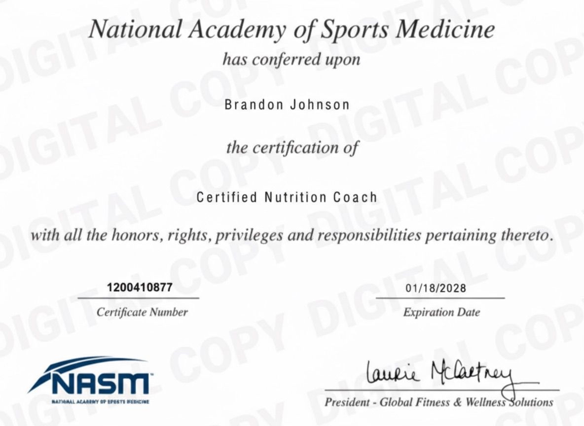 NASM Certified Nutrition Coach