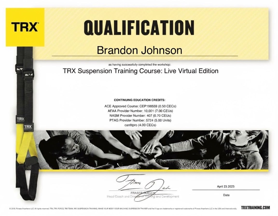 TRX Suspension Training Qualification