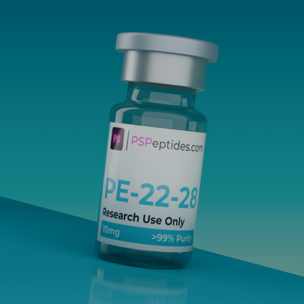 PE-22-28 10mg lyophilized research peptide vial